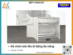 Kệ chén bát đĩa di động đa năng Eurogold EVI180 - 800mm - Inox 304 (màu trắng)